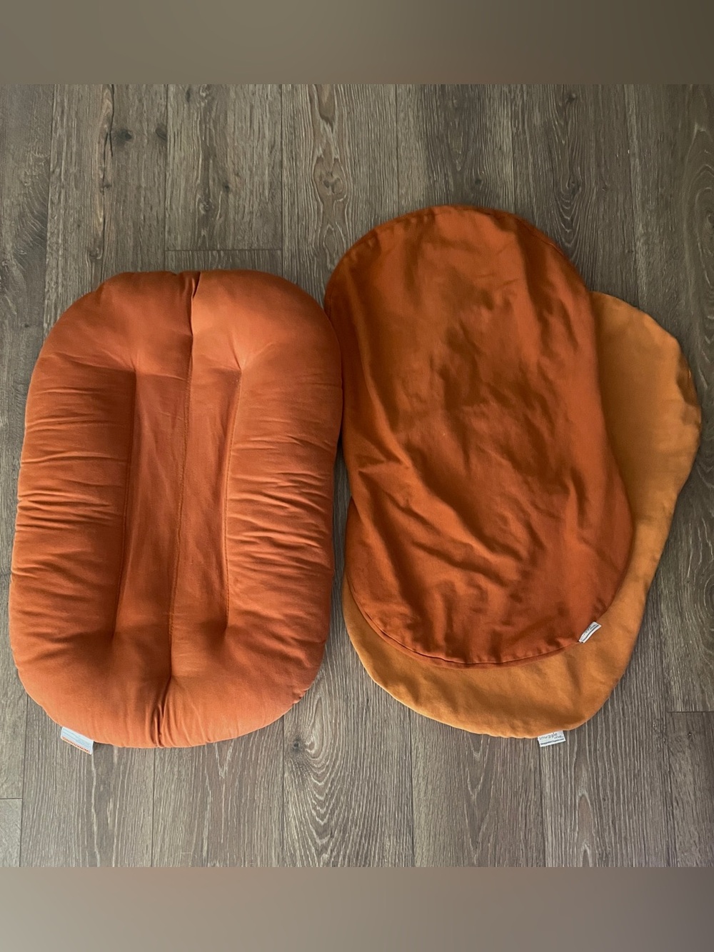 Snuggle Me Organic Infant Lounger and Covers - Gingerbread, Ember